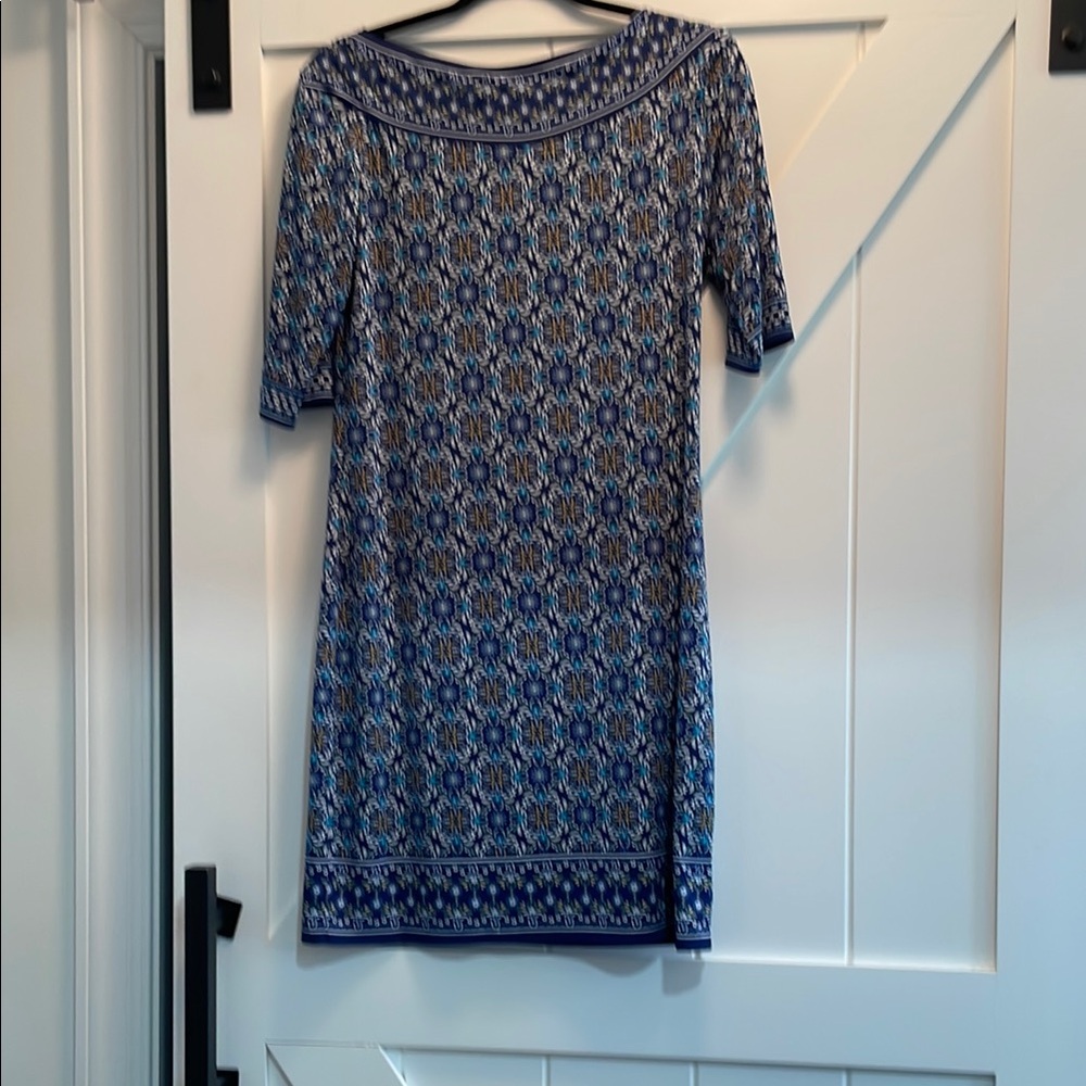 Max Studio Blue Printed Shift Dress